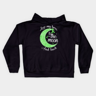 love lymphoma hero to the moon and back Kids Hoodie